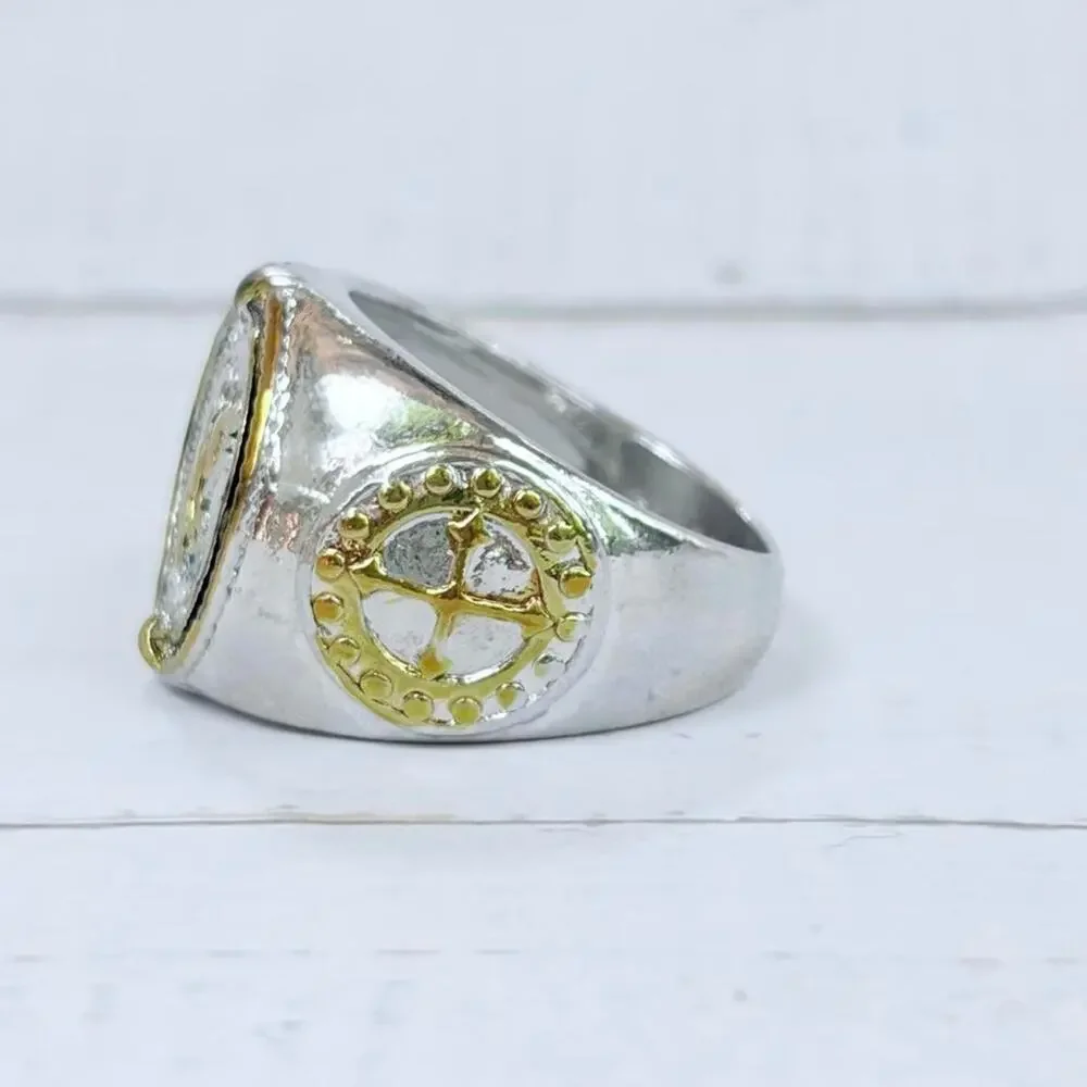 Silver  & Gold Eagle Ring Size 8.5